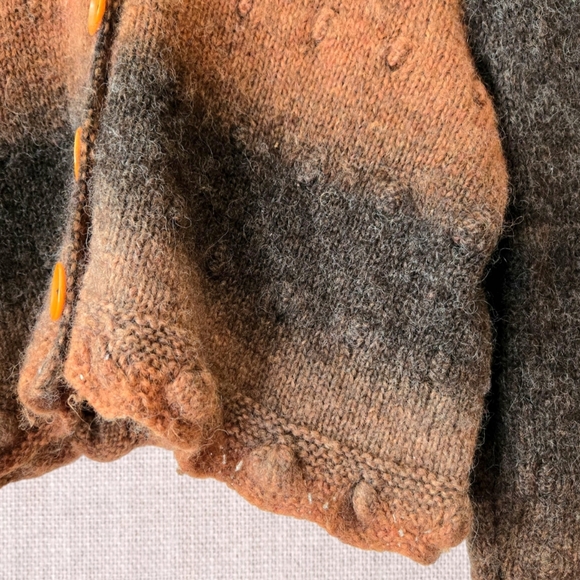 Cropped Mohair Sweater Ombre Fall Colors Ruffle Texture Boho Whimsygoth Fairy - Picture 7 of 10